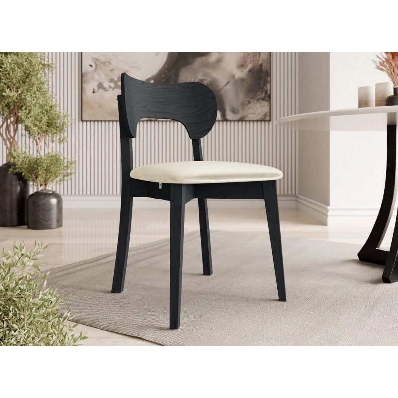 Čalouněná jídelní židle CIBOLO 3 - černá / smetanová