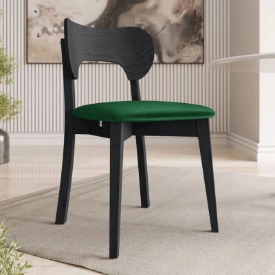 Čalouněná jídelní židle CIBOLO 3 - černá / zelená