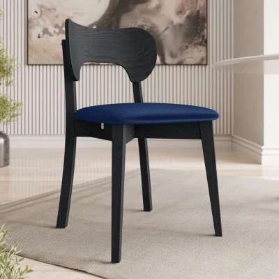 Čalouněná jídelní židle CIBOLO 3 - černá / tmavá modrá
