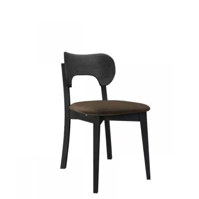 Čalouněná jídelní židle CIBOLO 3 - černá / tmavá hnědá