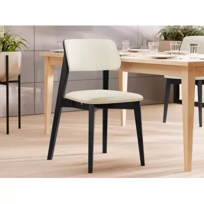 Kuchyňská židle s čalouněním CIBOLO 2 - černá / smetanová