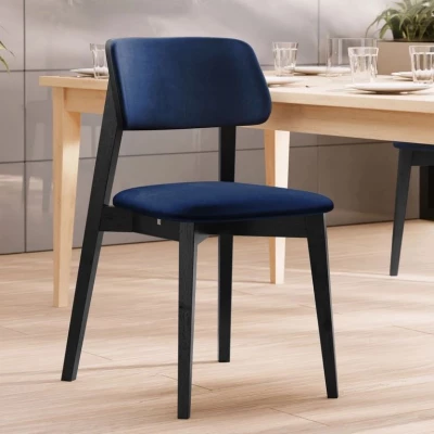 Kuchyňská židle s čalouněním CIBOLO 2 - černá / tmavá modrá