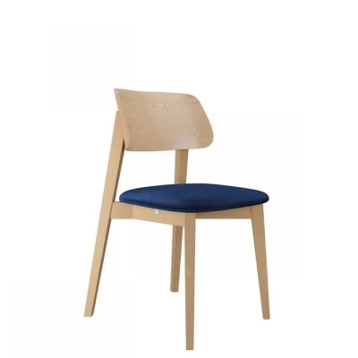 Čalouněná židle do kuchyně CIBOLO 1 - buk / tmavá modrá