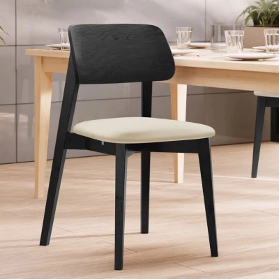 Čalouněná židle do kuchyně CIBOLO 1 - černá / smetanová