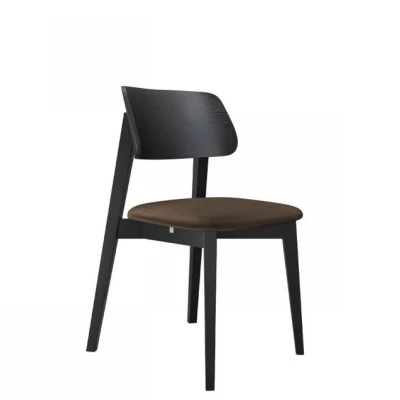 Čalouněná židle do kuchyně CIBOLO 1 - černá / tmavá hnědá