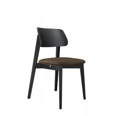 Čalouněná židle do kuchyně CIBOLO 1 - černá / tmavá hnědá