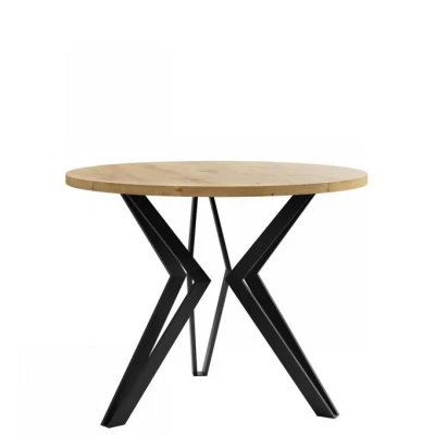 Kulatý konferenční stolek BURNET 2 - dub artisan / černý