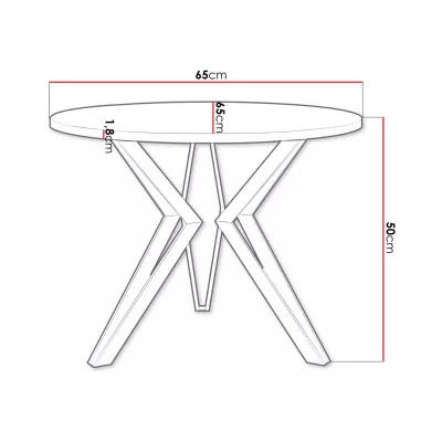 Kulatý konferenční stolek BURNET 2 - bílý / černý