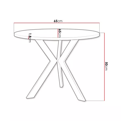 Kulatý konferenční stolek BURNET 1 - bílý / černý
