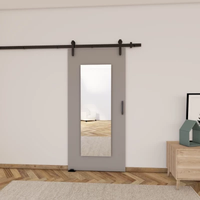 Posuvné dveře se zrcadlem BUSHLAND 9 - 106 cm, šedé