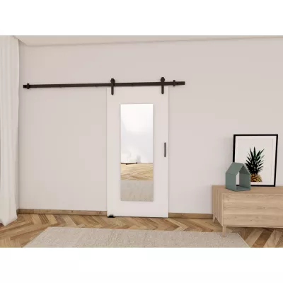 Posuvné dveře se zrcadlem BUSHLAND 9 - 86 cm, bílé