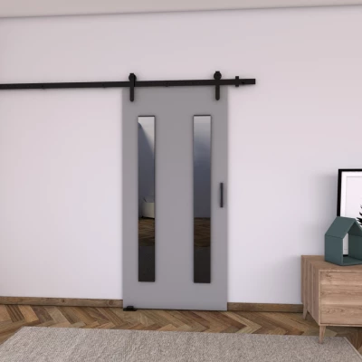 Posuvné dveře BUSHLAND 8 - 96 cm, šedé