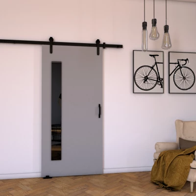 Interiérové dveře na stěnu BUSHLAND 7 - 106 cm, šedé