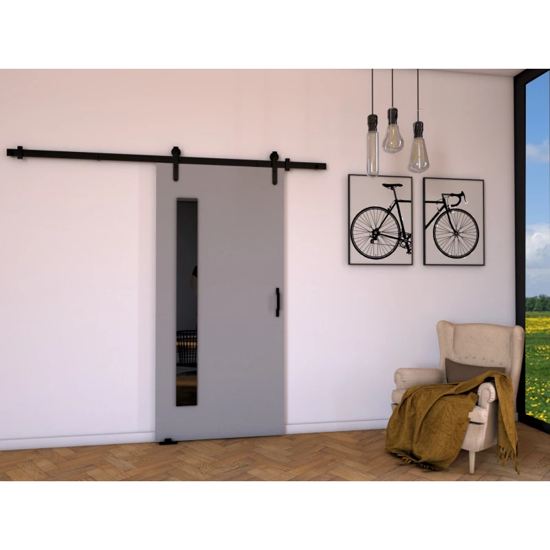 Interiérové dveře na stěnu BUSHLAND 7 - 76 cm, šedé