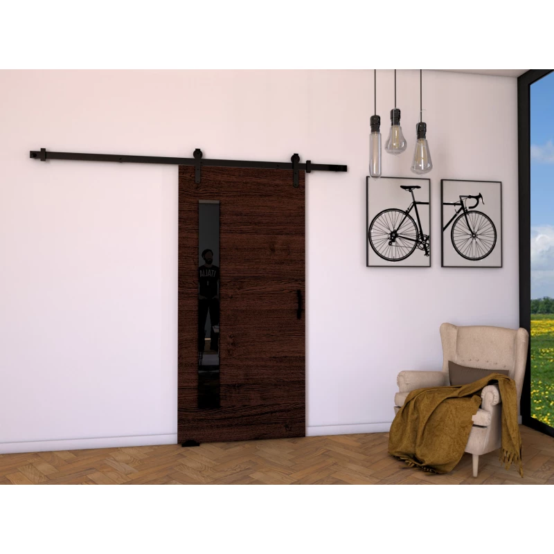 Interiérové dveře na stěnu BUSHLAND 7 - 106 cm, wenge