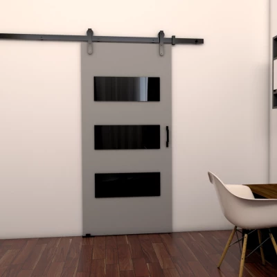 Posuvné dveře na stěnu BUSHLAND 5 - 106 cm, šedé