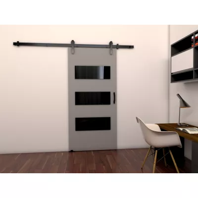 Posuvné dveře na stěnu BUSHLAND 5 - 106 cm, šedé