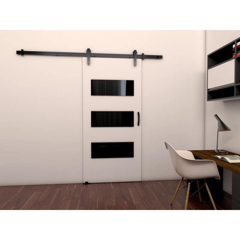 Posuvné dveře na stěnu BUSHLAND 5 - 106 cm, bílé