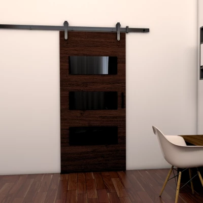 Posuvné dveře na stěnu BUSHLAND 5 - 96 cm, wenge