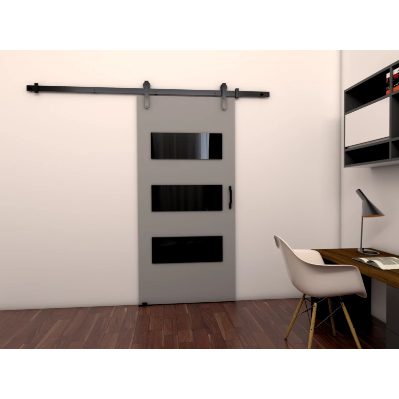 Posuvné dveře na stěnu BUSHLAND 5 - 86 cm, šedé