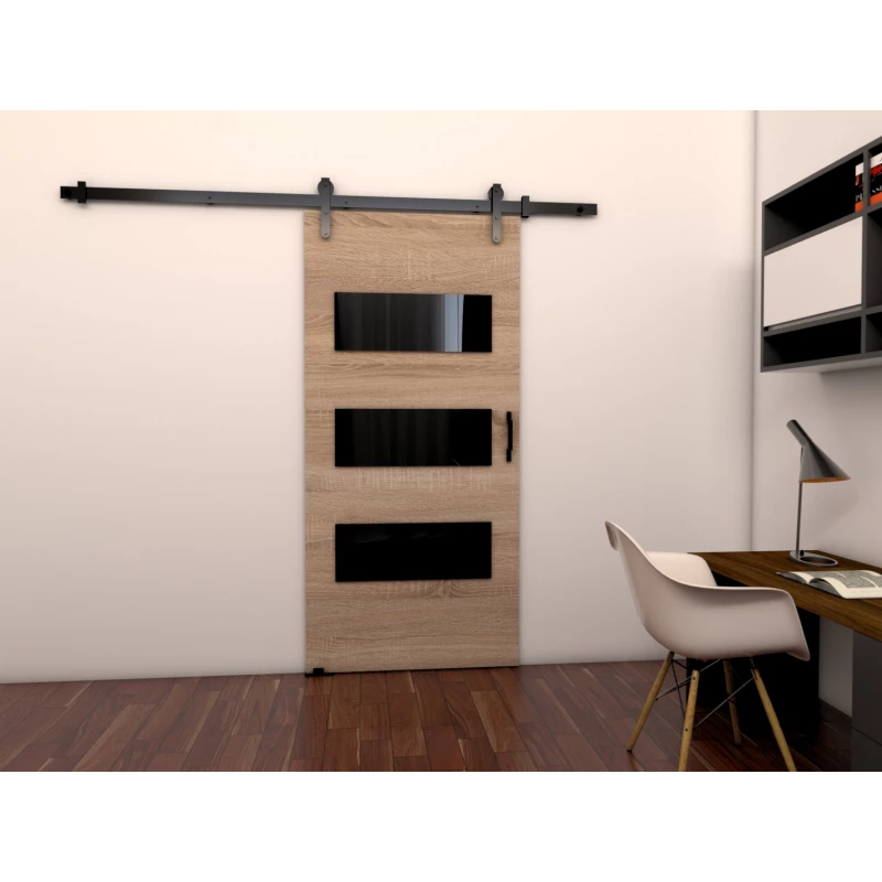 Posuvné dveře na stěnu BUSHLAND 5 - 76 cm, dub sonoma