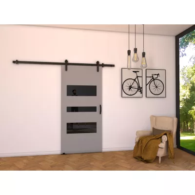 Interiérové dveře na stěnu BUSHLAND 3 - 96 cm, šedé