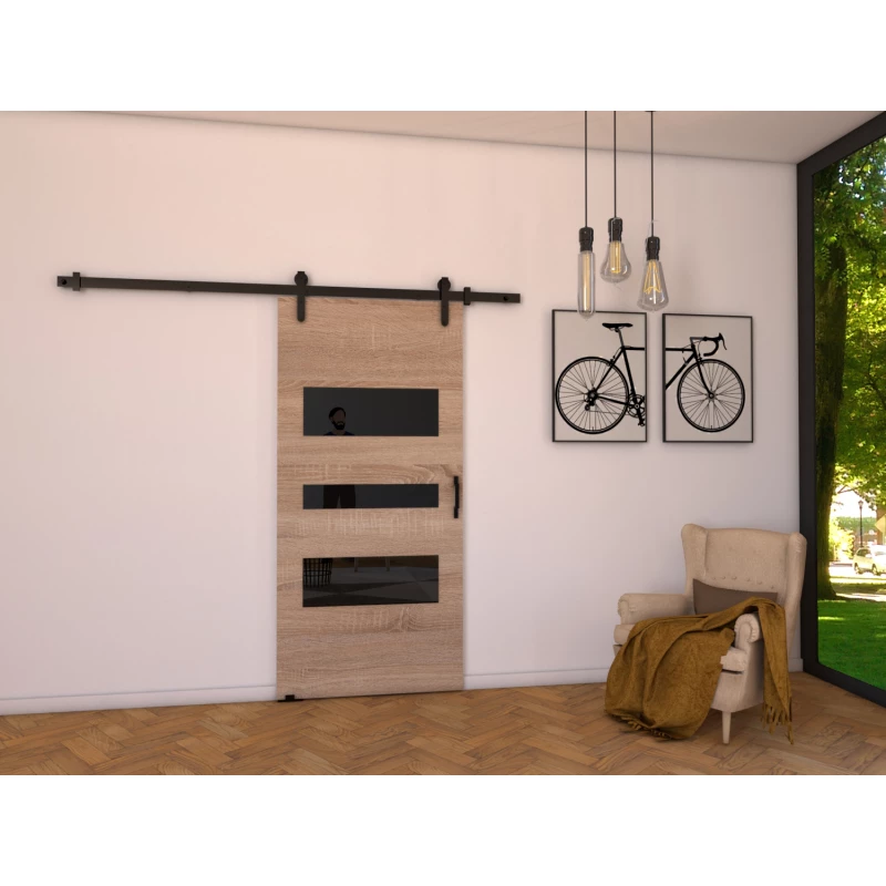 Interiérové dveře na stěnu BUSHLAND 3 - 86 cm, dub sonoma