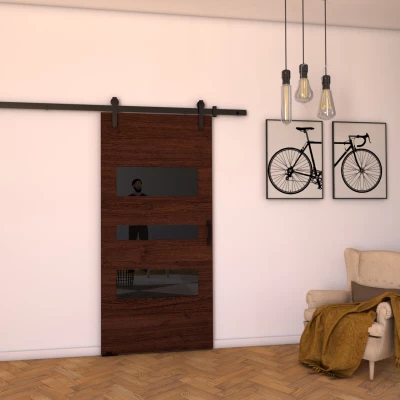 Interiérové dveře na stěnu BUSHLAND 3 - 76 cm, wenge