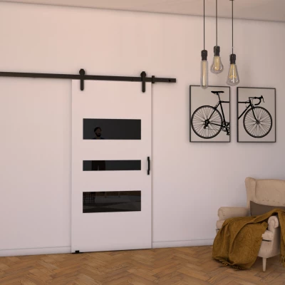 Interiérové dveře na stěnu BUSHLAND 3 - 76 cm, bílé