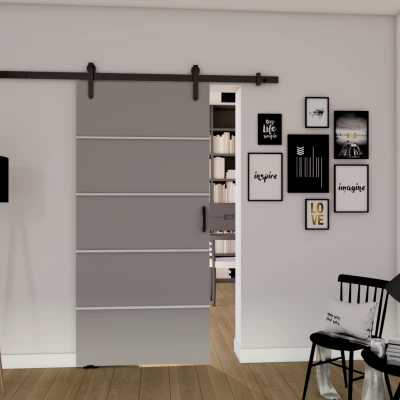 Posuvné interiérové dveře BUSHLAND 2 - 76 cm, šedé