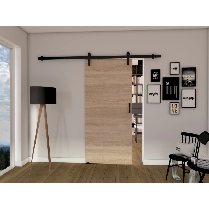 Posuvné dveře na stěnu BUSHLAND 1 - 96 cm, dub sonoma