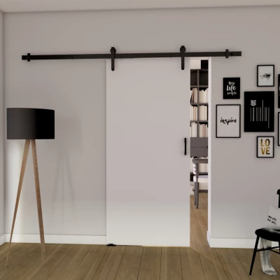 Posuvné dveře na stěnu BUSHLAND 1 - 96 cm, bílé