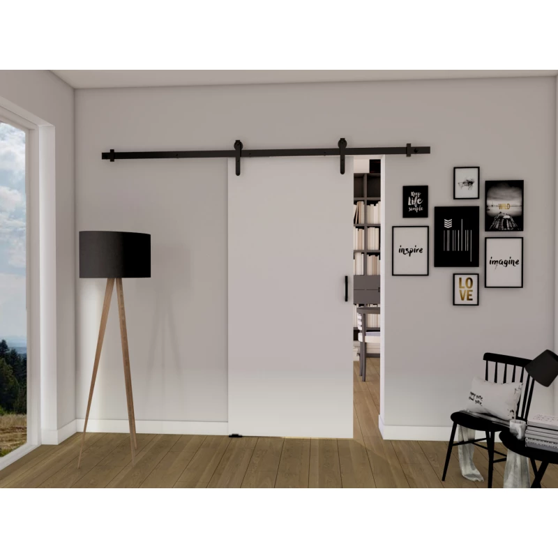 Posuvné dveře na stěnu BUSHLAND 1 - 96 cm, bílé