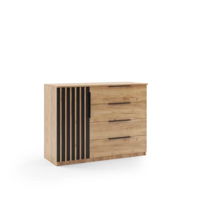 Kombinovaná komoda ORYNA II - dub craft zlatý / černá
