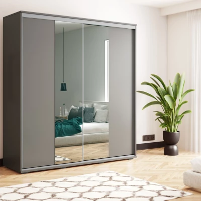 Šatní skříň 150/245 JESICCA se zrcadlem - grafit