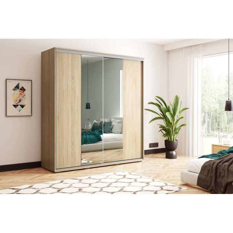 Šatní skříň 175/245 JESICCA se zrcadlem - dub sonoma