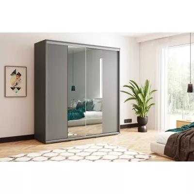 Šatní skříň 175/245 JESICCA se zrcadlem - grafit