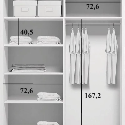 Šatní skříň 150/215 JESICCA se zrcadlem - dub craft zlatý