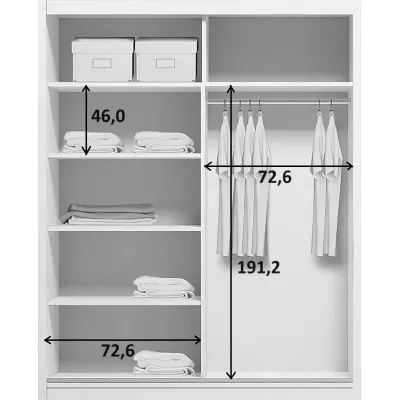 Šatní skříň 150/245 JESICCA se zrcadlem - grafit