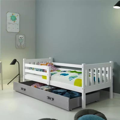 Dětská postel 90x200 CHARIS - bílá / grafitová