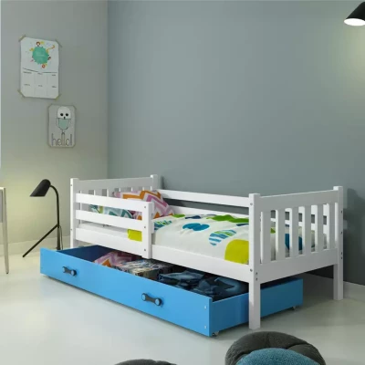 Dětská postel 90x200 CHARIS - bílá / modrá
