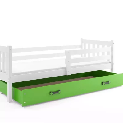 Dětská postel 90x200 CHARIS - bílá / zelená