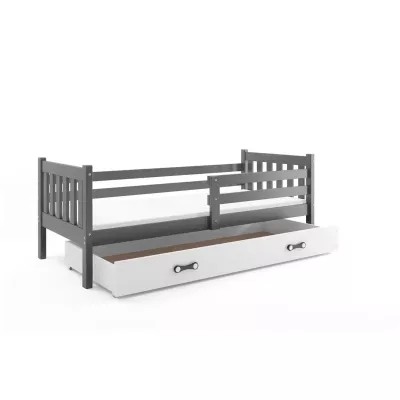 Dětská postel 90x200 CHARIS - grafitová / bílá