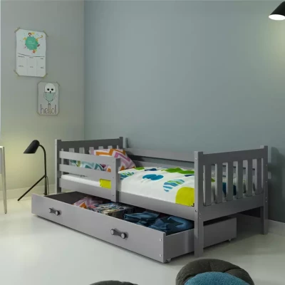 Dětská postel 90x200 CHARIS s matrací - grafitová