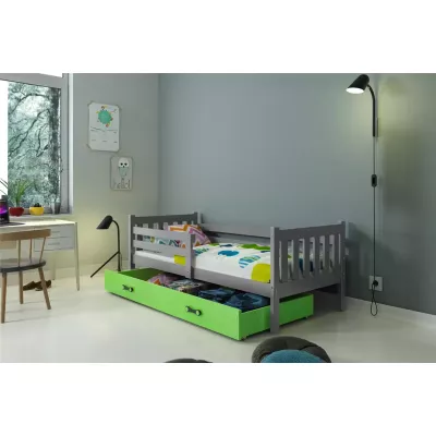 Dětská postel 90x200 CHARIS - grafitová / zelená