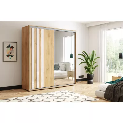 Dvoudveřová šatní skříň 125/215 ELIANA - dub craft zlatý