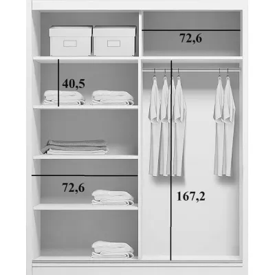 Dvoudveřová šatní skříň 150/215 ELIANA - dub craft zlatý