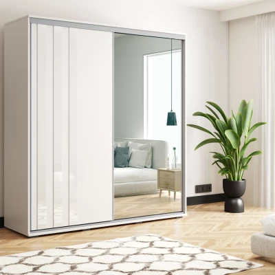 Dvoudveřová šatní skříň 175/245 ELIANA - bílá