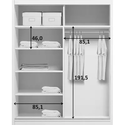 Dvoudveřová šatní skříň 175/245 ELIANA - dub sonoma