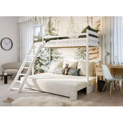 Patrová postel s pohovkou SANEM - 90x200, bílá / béžová